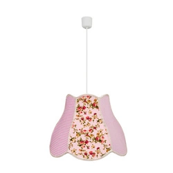 Lampa wisząca Zuza 35 różowa z tkaniny do sypialni lub pokoju dziecięcego nowoczesna