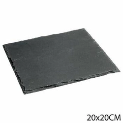 Kwadratowy talerz do serwowania łupek 20x20 cm czarny nowoczesny do jadalni 5five