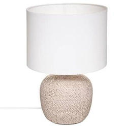 Lampka nocna ceramiczna Davia Atmosphera do sypialni i salonu skandynawska z abażurem 39,5 cm