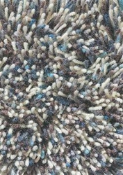 Dywan shaggy Flamenco niebieski 140x200 wełniany nowoczesny do salonu łatwy w czyszczeniu