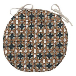 Okrągła poduszka na krzesło 38 cm wiązana do jadalni bawełniana Atmosphera