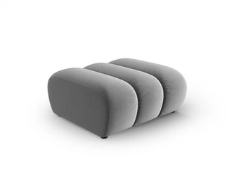 Pufa Lupine szara welurowa kwadratowa do salonu i sypialni wodoodporna glamour 87x90 cm