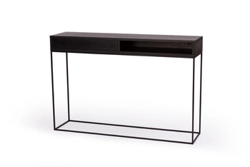Konsola industrialna STAM NORDIFRA czarna z szufladą i półką do przedpokoju lub salonu 115 cm