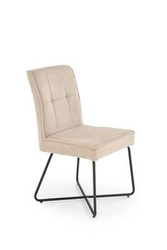 Krzesło tapicerowane Omara beżowe do jadalni nowoczesne loftowe na płozach Intesi