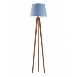 Lampa podłogowa Curacao niebieska abażur nowoczesna drewniana do salonu Lysne 158 cm