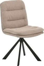 Krzesło obrotowe tapicerowane Dean Actona beżowe do jadalni i salonu na czarnych nogach