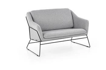 Sofa dwuosobowa Kashira szara welurowa na wysokich nogach do salonu w stylu skandynawskim Intesi