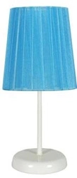 Lampka nocna do sypialni Rifasa niebieska nowoczesna z abażurem metalowa CANDELLUX 32 cm