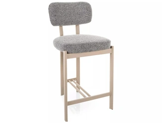 Hoker Montico szary tapicerowany z oparciem do kuchni 62 cm