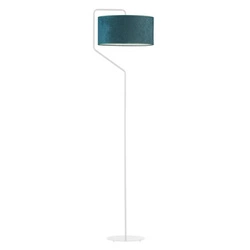 Lampa stojąca do salonu TESALLIA zielona nowoczesna z welurowym abażurem glamour Lysne