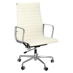 Fotel biurowy ergonomiczny CH1191 PREMIUM biały skórzany obrotowy z podłokietnikami do biura
