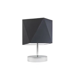 Lampka nocna do sypialni PASADENA nowoczesna z abażurem grafitowym i chromowanym stelażem LYSNE