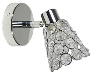 Kinkiet ścienny glamour Glossy chrom z kryształkami regulowany do salonu i sypialni CANDELLUX