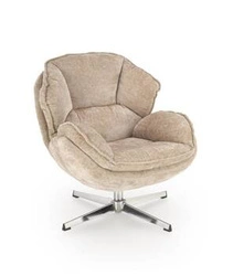 Fotel wypoczynkowy Offred beżowy do salonu nowoczesny z podłokietnikami tkanina Intesi