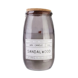 Świeca zapachowa Sandalwood Intesi w szkle biała z drewnianym knotem 990g na prezent