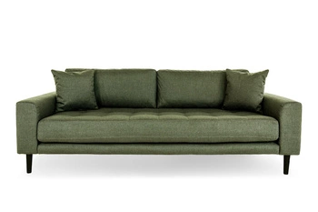 Sofa trzyosobowa Lido Intesi skandynawska zielona tapicerowana z podłokietnikami do salonu