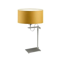 Lampka ALASKA abażur musztardowy stelaż srebrny