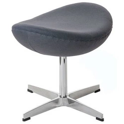 Podnóżek tapicerowany Jajo szary kaszmir Premium obrotowy do salonu nowoczesny D2.DESIGN