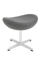 Podnóżek tapicerowany Jajo kaszmir inspirowany Egg szary nowoczesny do salonu D2.DESIGN