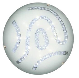 Plafon sufitowy LED Gaja 30 biały okrągły szklany klasyczny do salonu i sypialni