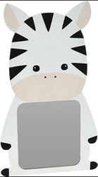 Lustro wiszące do pokoju dziecka Zebra Intesi nowoczesne owalne w drewnianej ramie