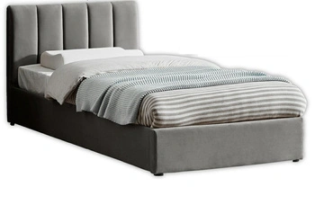 Łóżko młodzieżowe Lexington 90x200 szare welurowe z pojemnikiem