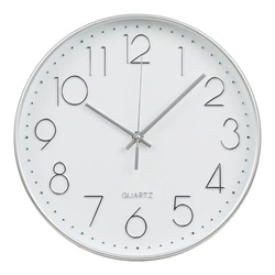 Zegar ścienny Lalibela biały 30 cm nowoczesny cichy do salonu