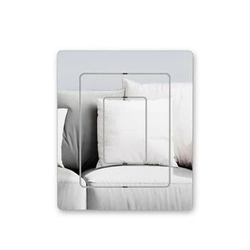 Lustro prostokątne bez ramy Echo Umbra nowoczesne do łazienki i przedpokoju 64x54 cm