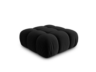 Pufa Bellis Black Velvet welurowa pikowana kwadratowa do salonu glamour czarna 94x94 cm