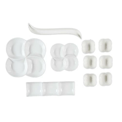 Zestaw 10 naczyń do serwowania przystawek biały