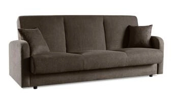 Sofa rozkładana Corsica 3 osobowa z funkcją spania i pojemnikiem do salonu brązowa