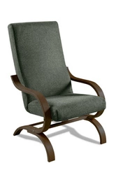 Fotel wypoczynkowy na płozach Corsica szary ciemny aksamitny do salonu styl skandynawski