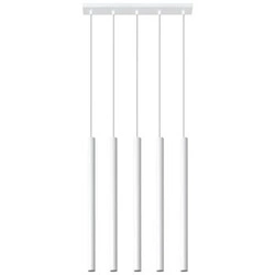 Lampa wisząca Pastelo 5-punktowa biała nowoczesna nad stół do kuchni i jadalni