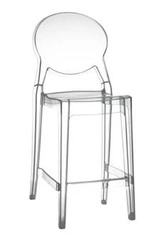 Hoker transparentny z oparciem Igloo 65 cm nowoczesny do kuchni i jadalni SCAB Design