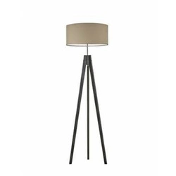 Lampa podłogowa drewniana HAITI beżowy abażur glamour do salonu i sypialni Lysne 138cm