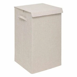 Składany kosz na pranie do łazienki Colorama 74l beżowy dwukomorowy klasyczny 5five