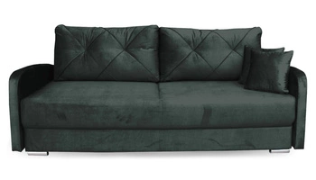 Sofa rozkładana z funkcją spania Urduna zielona skandynawska do salonu z pojemnikiem