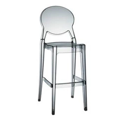 Hoker Igloo 74 cm transparentny dymiony z oparciem nowoczesny do kuchni i jadalni SCAB Design