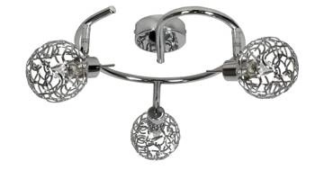 Nowoczesna lampa sufitowa Puzzle spirala chrom 3-punktowa do salonu lub jadalni