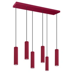 Lampa wisząca LED IVAR 6L burgund nad stół do salonu i jadalni