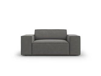 Fotel wypoczynkowy Jodie welurowy szary nowoczesny do salonu z podłokietnikami BESO LUX