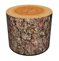 Pufa ogrodowa Pine Intesi okrągła wodoodporna do ogrodu i na taras nowoczesna 40 cm brązowa