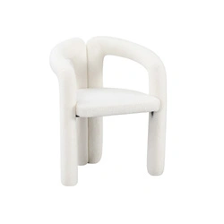 Krzesło Cora kremowe tapicerowane welur z podłokietnikami do jadalni