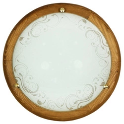 Plafon Herba 30 biały okrągły drewniany retro do salonu i kuchni Candellux E27