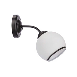 Kinkiet ścienny Marinen nowoczesny czarny ze szklanym białym kloszem do sypialni i salonu