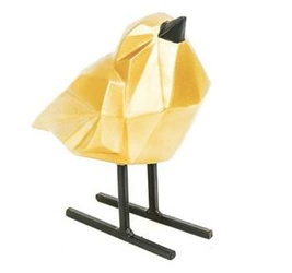 Figurka dekoracyjna Love Bird XL złota glamour do salonu na komodę HV decor 14 cm