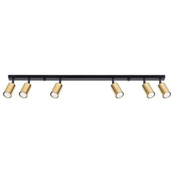 Plafon sufitowy LED WINX 6L czarny złoty nowoczesny do salonu i jadalni SOLLUX