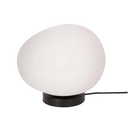 Lampka nocna STONES nowoczesna czarna z białym kloszem 30cm do sypialni i salonu CANDELLUX