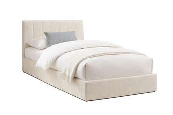 Łóżko tapicerowane Lexington 90x200 beżowe z pojemnikiem do sypialni