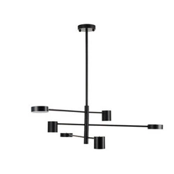 Lampa wisząca LED CLEX 6-punktowa czarna 100 cm nowoczesna do salonu i jadalni